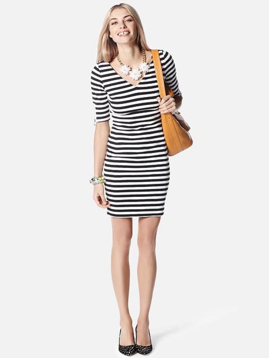 Banana Republic Dresses & Skirts - Banana Republic Dress ~ Stripped Black & White ~ Flattering Fit Ponte ~ Size: 6